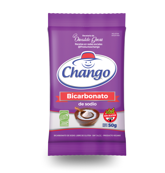 Imagen de un sobre de bicarbonato de sodio marca Chango